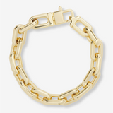 18K Yellow Gold Overlay 'Frankie' Paperclip Chain Bracelet