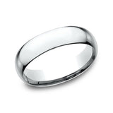 14K White Gold 6mm Super Light Comfort Fit Wedding Band