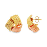 JT ESTATE 14K Tri-Color Gold Knot Earrings
