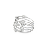 14K White Gold Stackable Natural Diamonds Ring