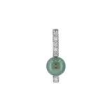 JT ESTATE 18K White Gold Tahitian Pearl And Diamond Bar Pendant