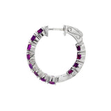 February Birthstone Sterling Silver Amethyst Inside Out Earrings