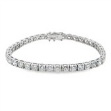 18K White Gold Natural Diamonds Tennis Bracelet