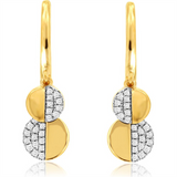 14K Yellow Gold Dangle Natural Diamonds Earrings