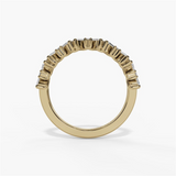 14K Yellow Gold Organic Natural Diamonds Band
