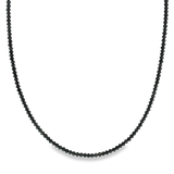 14K White Gold Beaded Black Diamond Necklace