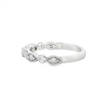 14K White Gold Vintage Natural Diamonds Band