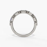 14K White Gold Baguette Natural Diamonds Band