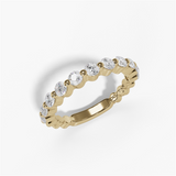 14K Yellow Gold Modern Natural Diamonds Band