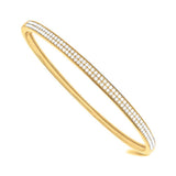 18K Yellow Gold Natural Diamonds Bangle Bracelet