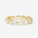 18K Yellow Gold Overlay 'Isla' Cubic Zirconia Ring