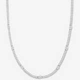 Silver Overlay 'The Maven' Cubic Zirconia Tennis Necklace