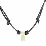 Meteorite Open Rectangle On Adjustable Leather Cord