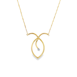 JT ESTATE 14K Yellow Gold Natural Diamonds Contemporary Necklace