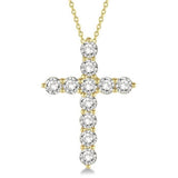 14K Yellow Gold Lab Grown Diamonds Cross Pendant
