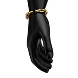 8Mm Polished Finish 18K Yellow Gold IP Steel Paperclip Chain Bracelet