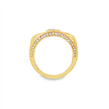 14K Yellow Gold Contemporary Natural Diamonds Ring