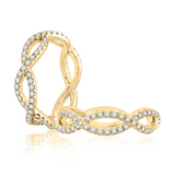 14K Yellow Gold Twist Natural Diamond Band