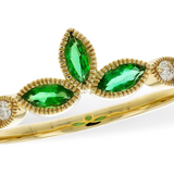 14K Yellow Gold Marquise Emeralds Enhancer Ring