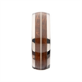 Titanium & Whiskey Barrel Wood Inlay with Embedded Guitar String Comfort Fit Ring