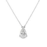 14K White Gold Pear Lab Grown Diamond Station Necklace