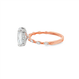 14K Two-Tone 'Adeena' Hidden Halo Oval Natural Diamonds Engagement Ring