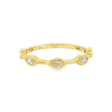 14K Yellow Gold Contemporary Natural Diamonds Band