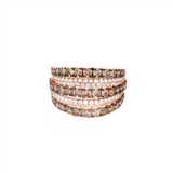14K Rose Gold And Black Rhodium Finish Contemporary Natural Diamonds Ring