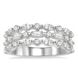 14K White Gold Modern Natural Diamonds Band