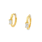 14K Yellow Gold 15Mm Round Huggie Natural Diamonds Hoop Earrings