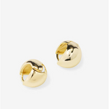 18K Yellow Gold Overlay 'Lil' Norah' Wide Teardrop Huggies