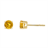 14K Yellow Gold Citrines Stud Earrings