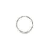 JT ESTATE 14K White Gold Natural Diamonds Circle Pendant