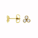 14K Yellow Gold Stud Natural Diamonds Earrings