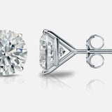14K White Gold 4.00 CTW Round Lab Grown Diamonds Stud Earrings