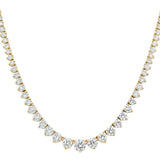 14K Yellow Gold Natural Diamonds Tennis Necklace
