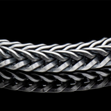 "Paros" Oxidized Sterling Silver Foxtail Chain Bracelet