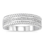 Sterling Silver Rope Edge Stackable Ring