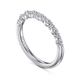 14K White Gold Modern Natural Diamonds Band