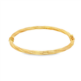 JT ESTATE 18K Yellow Gold Thin Twisted Bangle