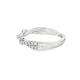 14K White Gold Twist Natural Diamonds Band