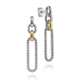 Sterling Silver And 14K Yellow Gold Bujukan Link Dangle Earrings