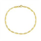 14K Yellow Gold Flat Pebble Link Bracelet