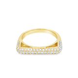 14K Yellow Gold Contemporary Natural Diamonds Ring