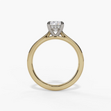 14K Yellow And White Gold Hidden Halo Radiant Diamond Engagement Ring