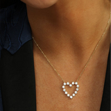 18K Yellow Gold Overlay 'She's An Icon Baby' Cubic Zirconia Heart Necklace, 18 Inch Length