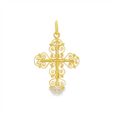 JT ESTATE 18K Yellow Gold Cross Pendant