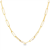 14K Yellow Gold 18 Inches Paperclip Chain