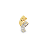 JT ESTATE 14K Yellow And White Gold Natural Diamonds Drop Pendant