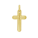 14K Yellow Gold Semi-Solid Etched Cross Pendant